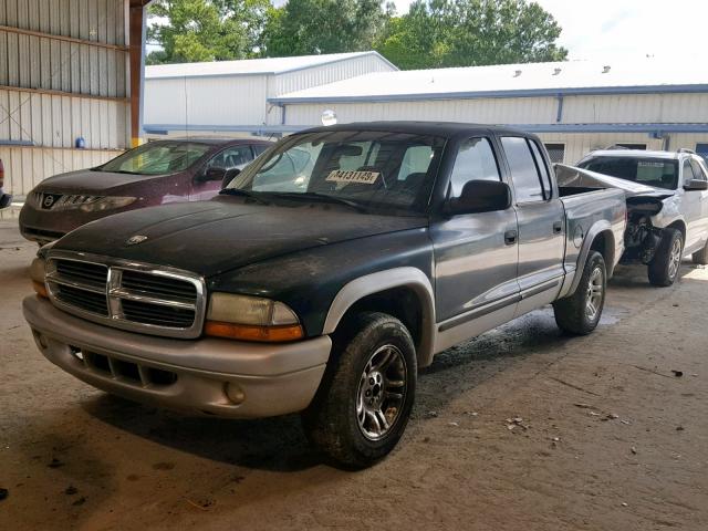 1B7HL48N42S557390 - 2002 DODGE DAKOTA QUA GREEN photo 2