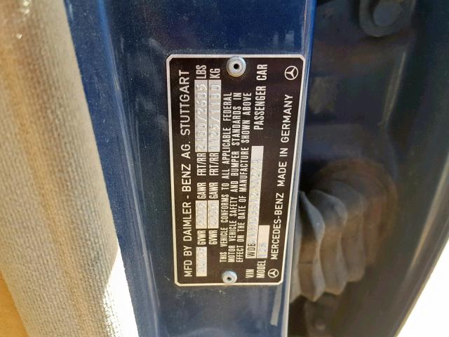 WDBCA39D6GA230274 - 1986 MERCEDES-BENZ 560 SEL BLUE photo 10