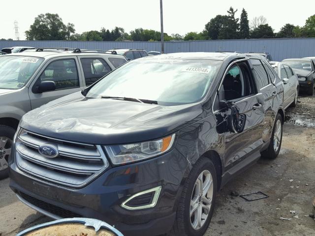 2FMTK4K81FBB56360 - 2015 FORD EDGE TITAN BLACK photo 2