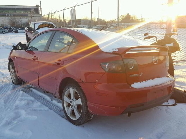 JM1BK323551227696 - 2005 MAZDA 3 S BURGUNDY photo 3