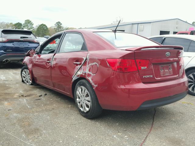 KNAFU4A28A5294416 - 2010 KIA FORTE EX RED photo 3