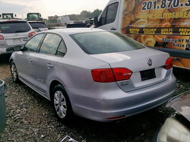 3VW1K7AJ9EM365468 - 2014 VOLKSWAGEN JETTA BASE SILVER photo 3