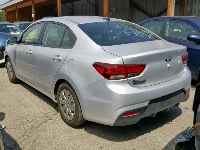 3KPA24AB9JE100242 - 2018 KIA RIO LX SILVER photo 3