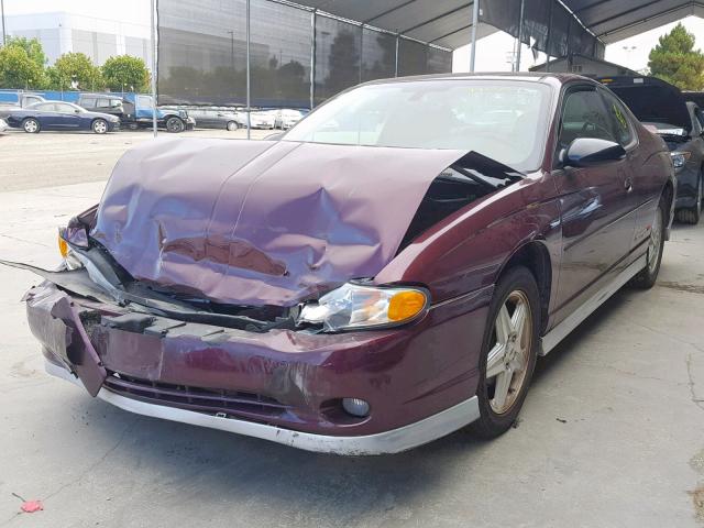 2G1WZ151549206104 - 2004 CHEVROLET MONTE CARL BURGUNDY photo 2