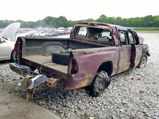 1B7HL48N82S710708 - 2002 DODGE DAKOTA QUA MAROON photo 4