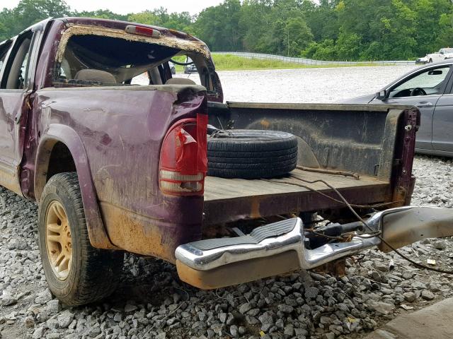 1B7HL48N82S710708 - 2002 DODGE DAKOTA QUA MAROON photo 9