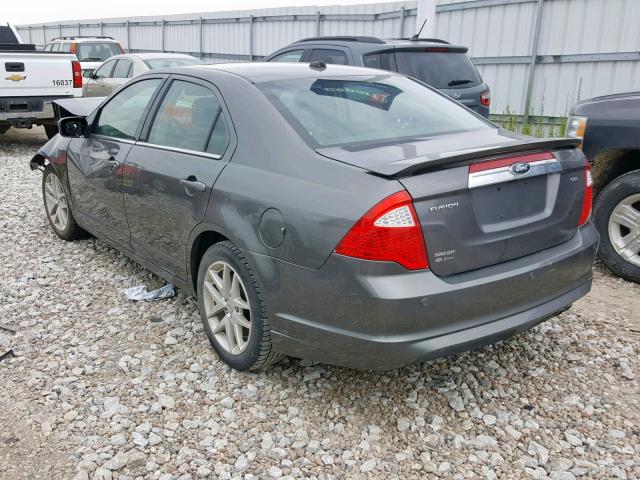 3FAHP0JA4CR283888 - 2012 FORD FUSION SEL GRAY photo 3