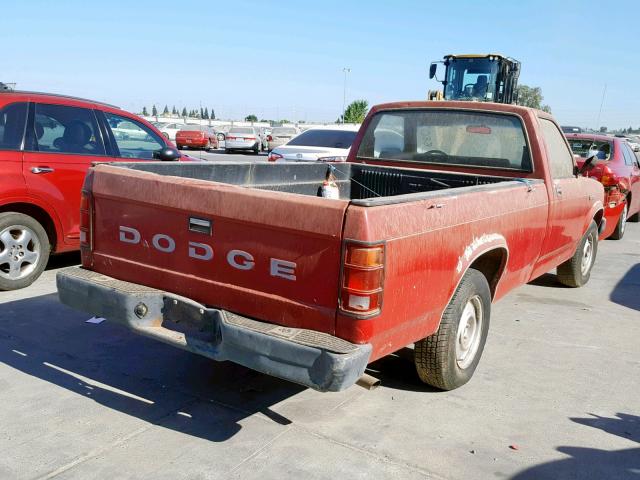 1B7GL26X6LS708803 - 1990 DODGE DAKOTA RED photo 4