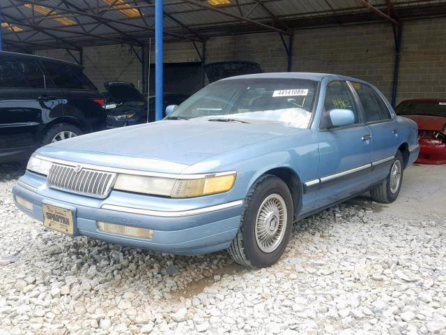 2MELM74W6PX630446 - 1993 MERCURY GRAND MARQ BLUE photo 2