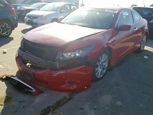 1HGCS22828A013314 - 2008 HONDA ACCORD EXL RED photo 2