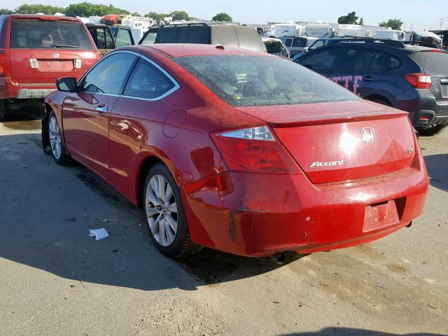 1HGCS22828A013314 - 2008 HONDA ACCORD EXL RED photo 3