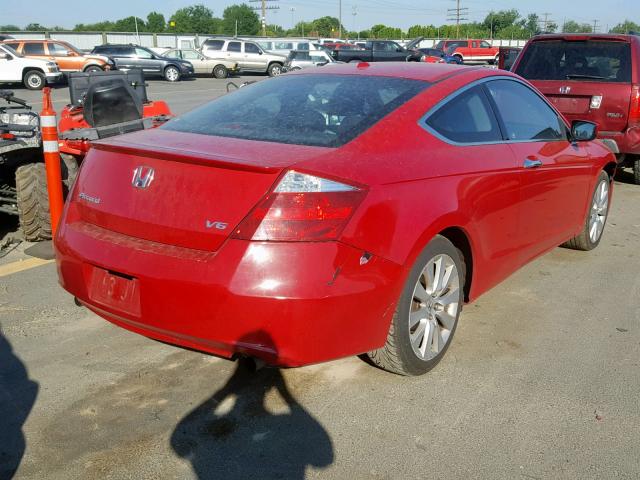 1HGCS22828A013314 - 2008 HONDA ACCORD EXL RED photo 4