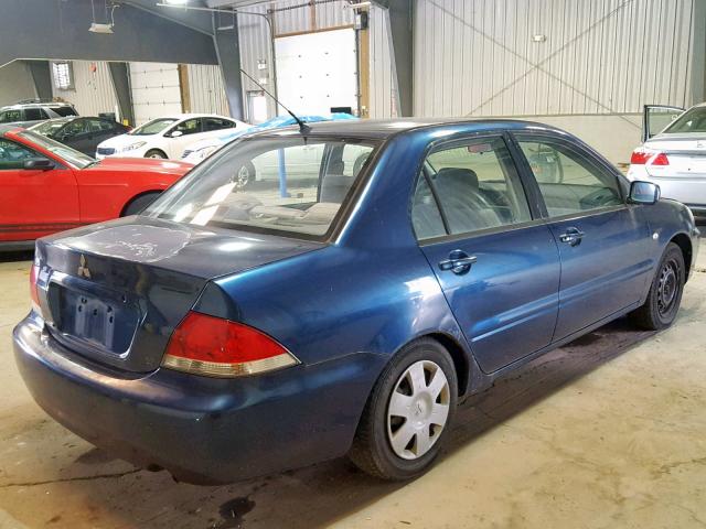 JA3AJ26E14U008072 - 2004 MITSUBISHI LANCER ES BLUE photo 4