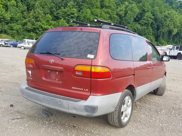 4T3ZF13C9WU077455 - 1998 TOYOTA SIENNA LE RED photo 4