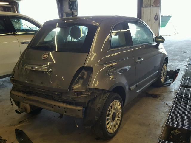 3C3CFFCR6CT382183 - 2012 FIAT 500 LOUNGE GRAY photo 4