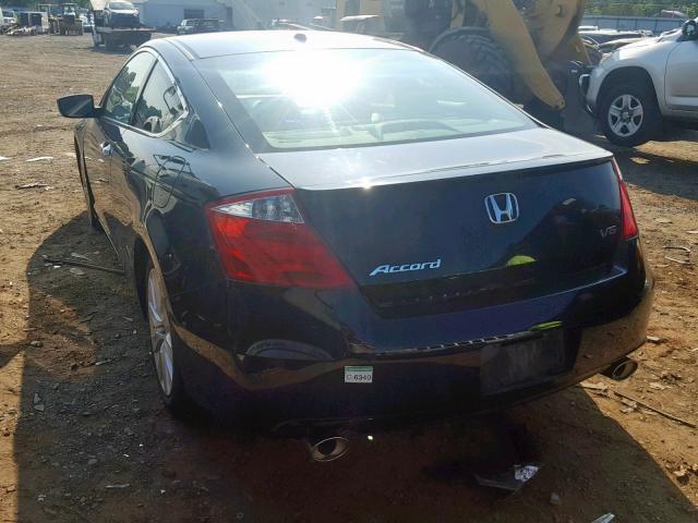 1HGCS22818A001123 - 2008 HONDA ACCORD EXL BLACK photo 3