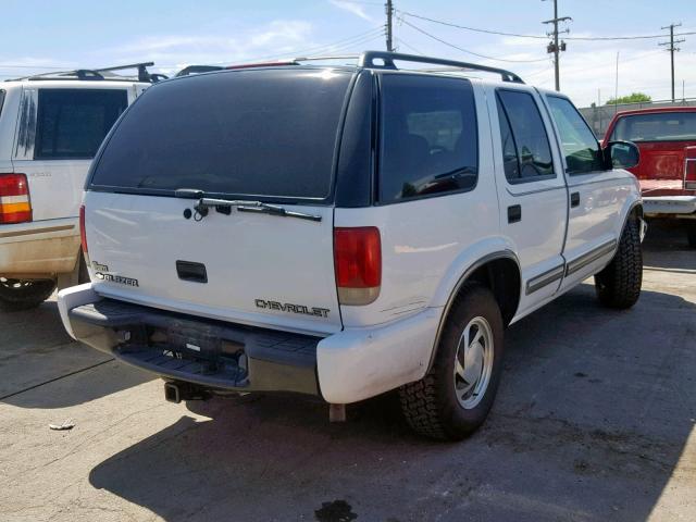 1GNDT13W4Y2281502 - 2000 CHEVROLET BLAZER WHITE photo 4