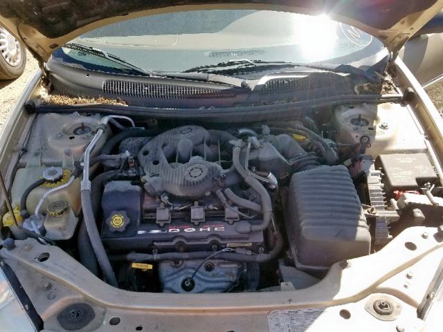 1C3EL56U41N560942 - 2001 CHRYSLER SEBRING LX GOLD photo 7