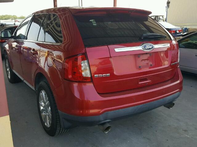 2FMDK3KC8BBA17274 - 2011 FORD EDGE LIMIT RED photo 3