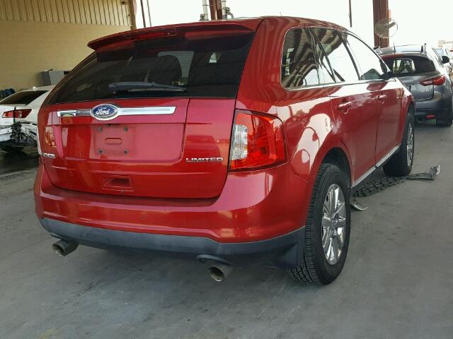 2FMDK3KC8BBA17274 - 2011 FORD EDGE LIMIT RED photo 4