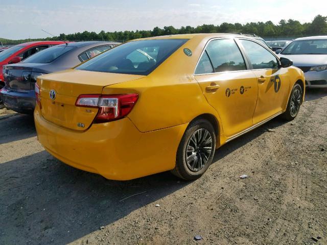 4T1BD1FK3CU019338 - 2012 TOYOTA CAMRY HYBR YELLOW photo 4