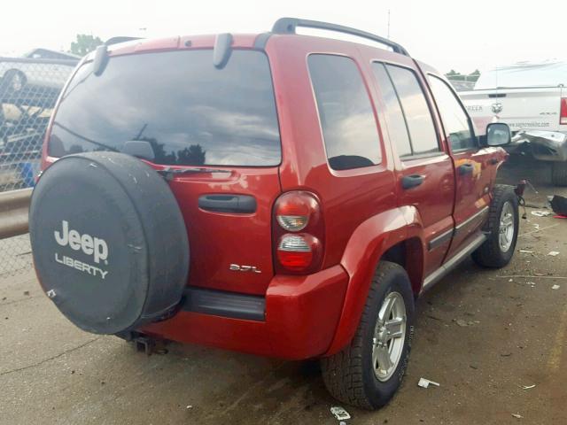 1J4GL48K87W567092 - 2007 JEEP LIBERTY SP BURGUNDY photo 4