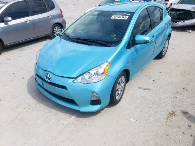 JTDKDTB39E1060852 - 2014 TOYOTA PRIUS C TEAL photo 2