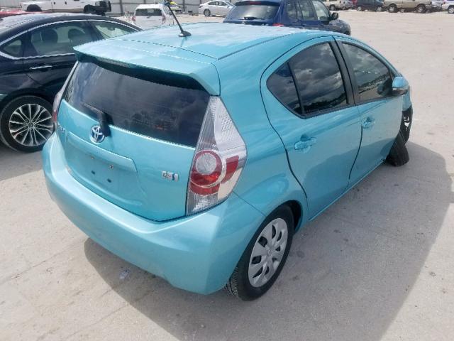 JTDKDTB39E1060852 - 2014 TOYOTA PRIUS C TEAL photo 4