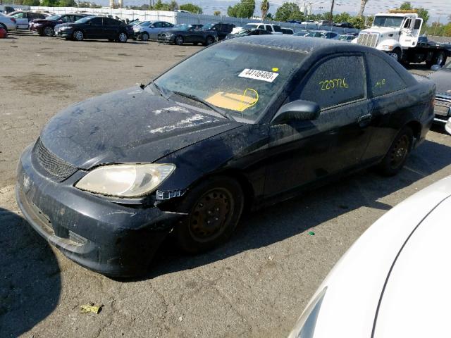 1HGEM21195L045961 - 2005 HONDA CIVIC DX V BLACK photo 2