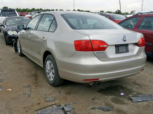 3VW2K7AJ0DM228549 - 2013 VOLKSWAGEN JETTA BASE 金色 照片 3