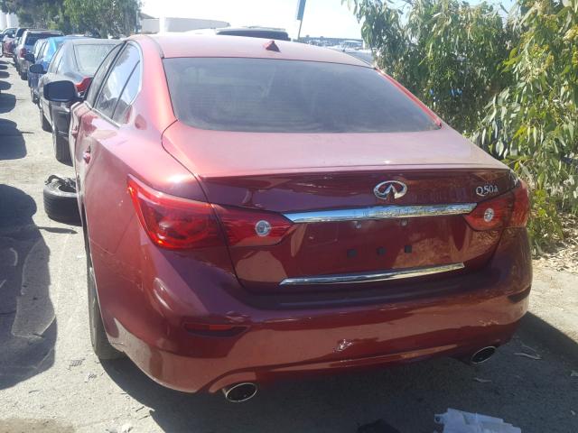 JN1BV7AP7FM355895 - 2015 INFINITI Q50 BASE RED photo 3