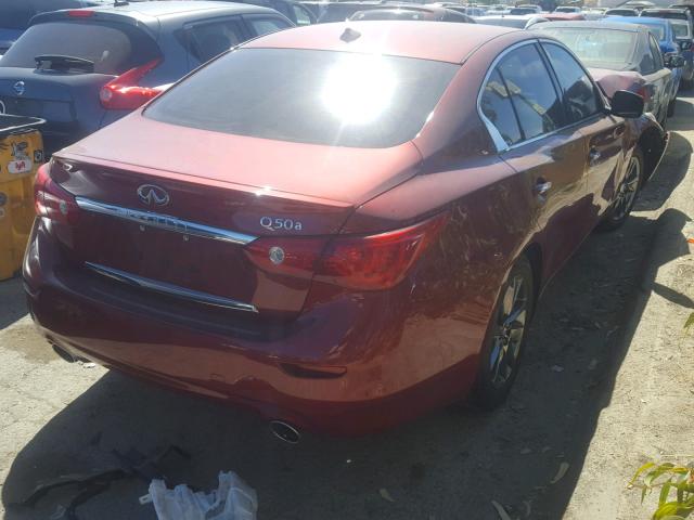 JN1BV7AP7FM355895 - 2015 INFINITI Q50 BASE RED photo 4