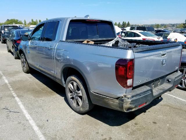 5FPYK3F71HB010298 - 2017 HONDA RIDGELINE SILVER photo 3