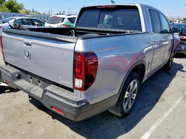 5FPYK3F71HB010298 - 2017 HONDA RIDGELINE SILVER photo 4