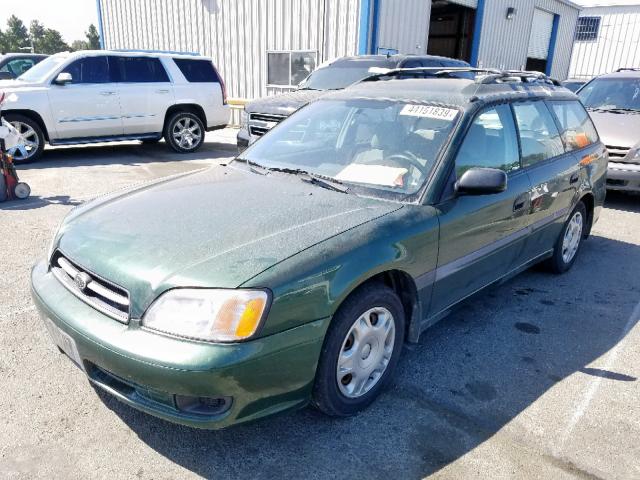 4S3BH6358Y6313625 - 2000 SUBARU LEGACY L GREEN photo 2