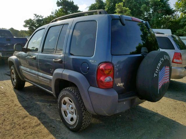 1J4GL48K82W137068 - 2002 JEEP LIBERTY SP BLUE photo 3