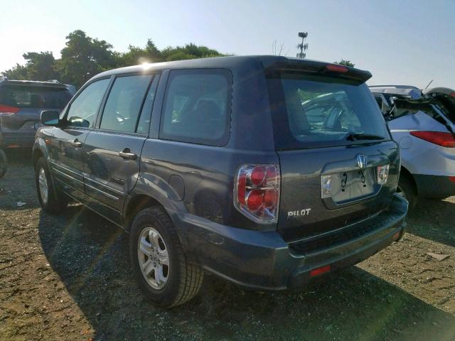 2HKYF18126H514318 - 2006 HONDA PILOT LX GRAY photo 3