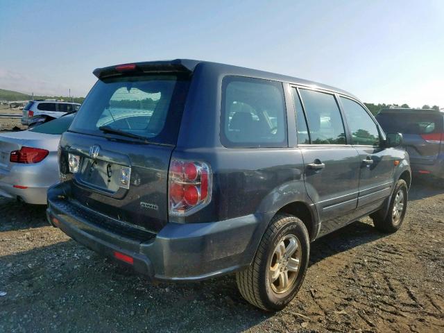 2HKYF18126H514318 - 2006 HONDA PILOT LX GRAY photo 4