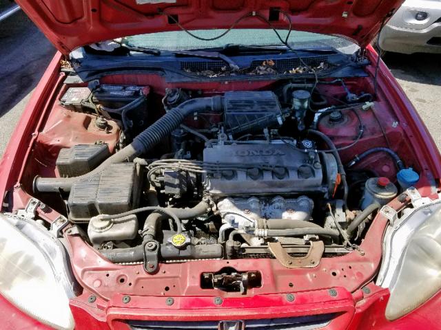 2HGEJ6428TH120373 - 1996 HONDA CIVIC CX RED photo 7