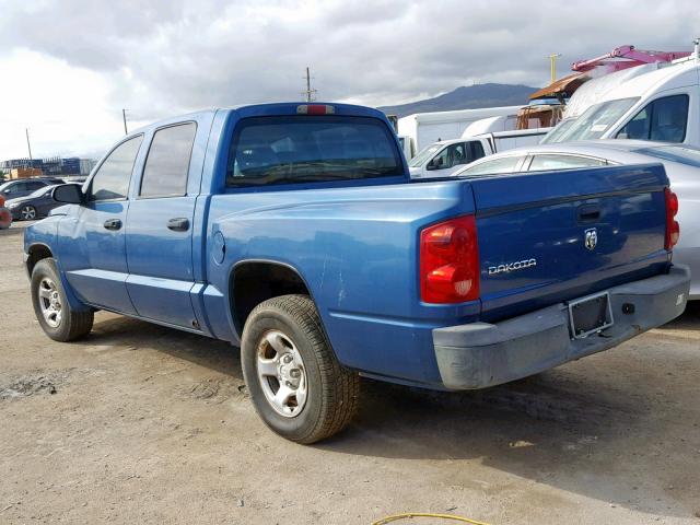 1D7HE28K15S113382 - 2005 DODGE DAKOTA QUA BLUE photo 3