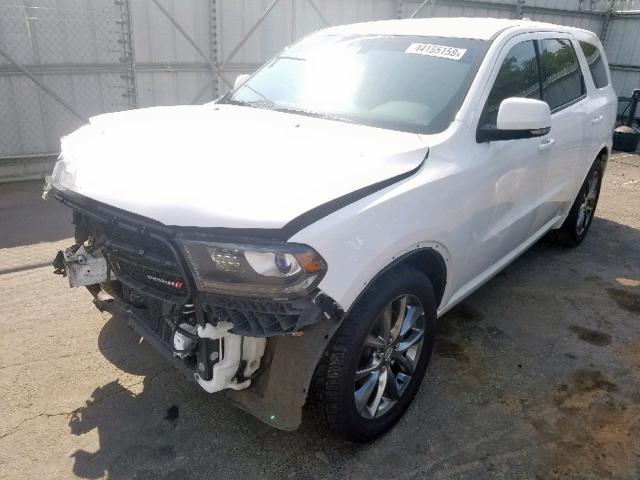 1C4RDHDG3HC724177 - 2017 DODGE DURANGO GT WHITE photo 2