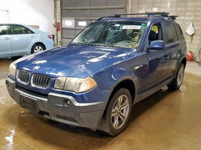 WBXPA93414WA65902 - 2004 BMW X3 3.0I BLUE photo 2