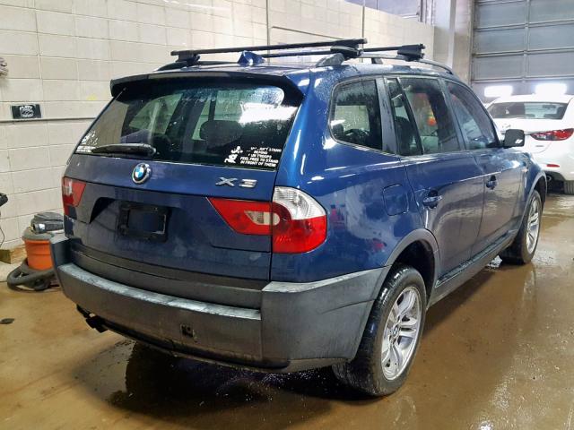 WBXPA93414WA65902 - 2004 BMW X3 3.0I BLUE photo 4