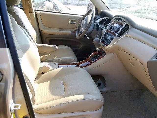 JTEEP21A450102232 - 2005 TOYOTA HIGHLANDER GOLD photo 5