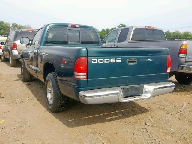 1B7FL26X8VS260000 - 1997 DODGE DAKOTA GREEN photo 3