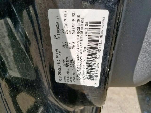 1D7HU18268S509101 - 2008 DODGE RAM 1500 S BLACK photo 10