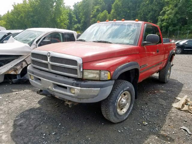 1B7KF23W61J595838 - 2001 DODGE RAM 2500 RED photo 2