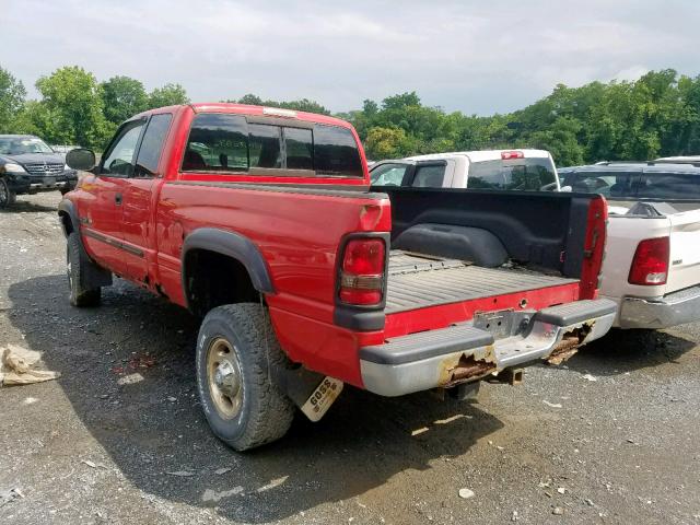 1B7KF23W61J595838 - 2001 DODGE RAM 2500 RED photo 3