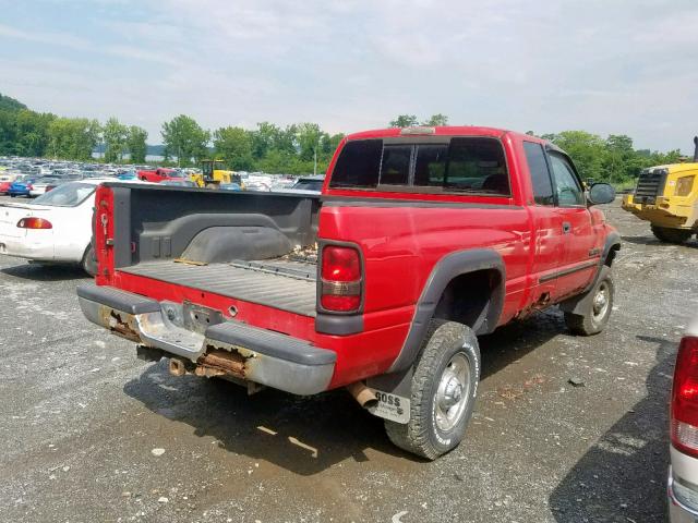 1B7KF23W61J595838 - 2001 DODGE RAM 2500 RED photo 4