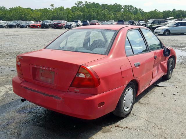 JA3AY26AXXU007001 - 1999 MITSUBISHI MIRAGE DE RED photo 4